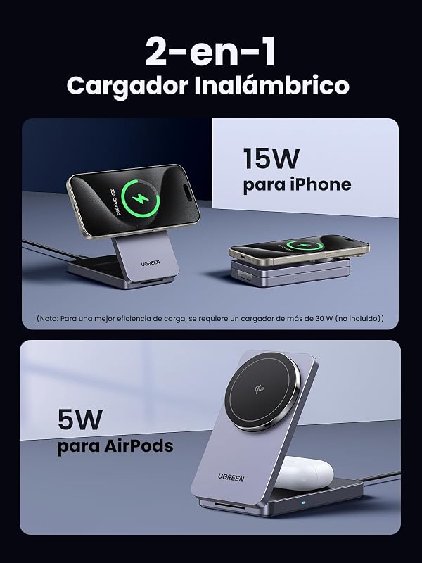 MagFlow Qi2 15W Cargador Inalámbrico MagSafe