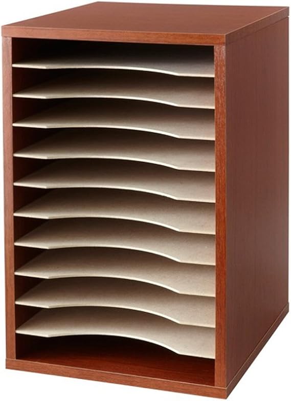 Vertical Desk Top Sorter 11 Compartment Cherry