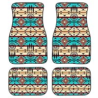 Buybai 4 Piece Car Front Rear Floor Foot Mats for Women Men Cute Native American 3D Printed All Weather Season Floor Mat Car Interior Decoration Accessories