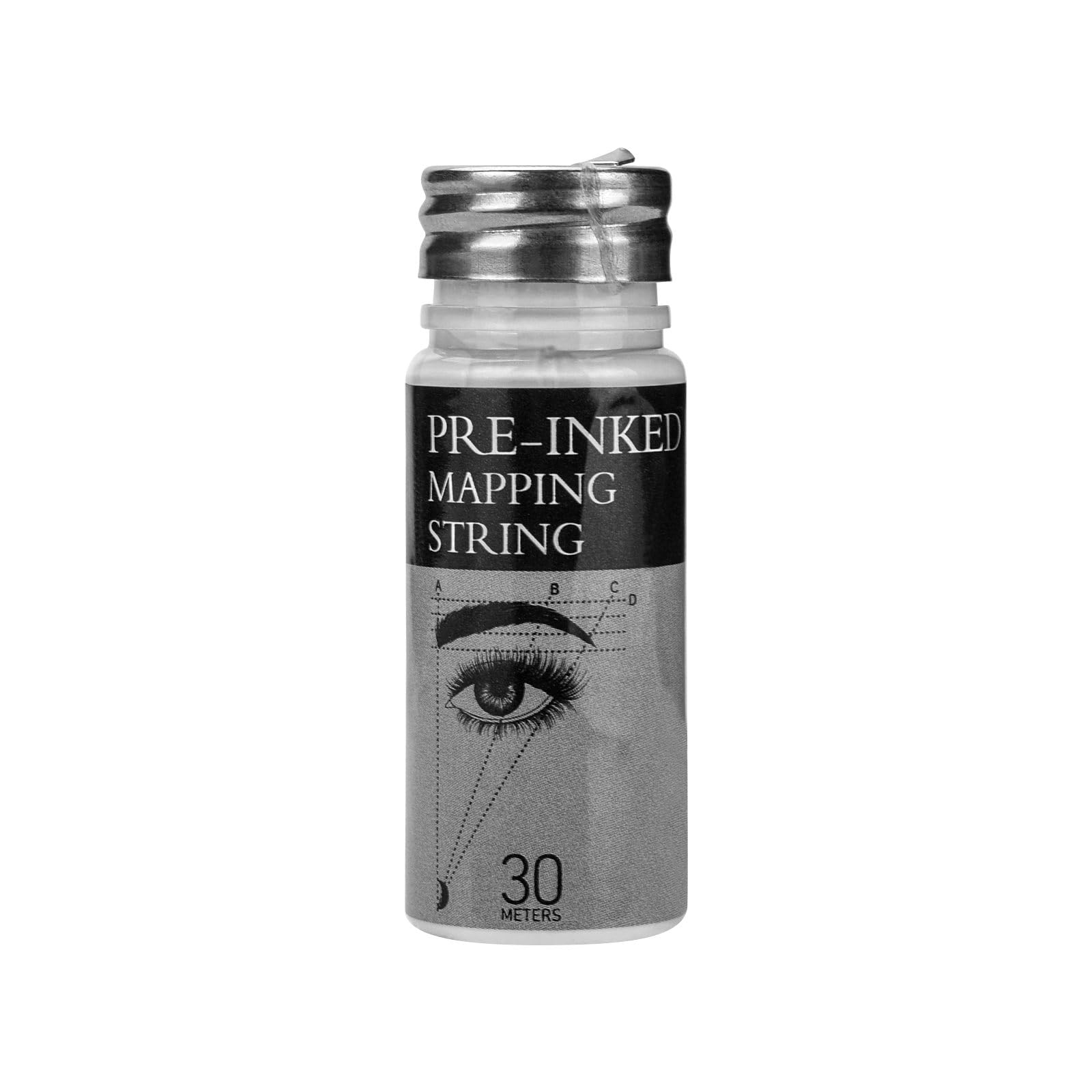 BAMTTOO White Brow Mapping String 30m Pre-Inked Mapping String for Permanent Makeup Brow Mapping Positioning Thread Marker and Microblading Supplies