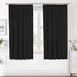 H.Versailtex Blackout Thermal Curtains 66x54 Pencil Pleat 2 Panels Black view 2