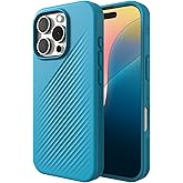 ZAGG Luxe Snap Case for iPhone 16 Pro - MagSafe Wireless Charging, 10ft Drop Protection, Eco-Friendly, Graphene Reinforced, Ripple Design, River Blue
