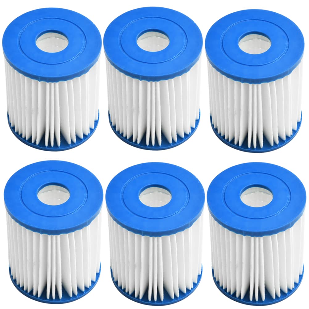 WuYan Replacement Hot Tub Filters for Intex, Swimming Pool 28601/28602 Pump Filter for Intex Type H 29007E Set Filter Cartridge For Above-Ground Swimming Pools Hot Tub Spa, 6 Pack