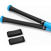 JAYA 2 Pack Bat Grip Tape, 1.1mm PU Non-Slip Baseball Bat Grip Wrap, Soft Polyurethane Handle Tape for Baseball, Softball, Cricket and Lacrosse Sticks, Black Embossed