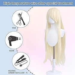 UTIEHD 100cm / 40 Inch Long Wig, Universal Anime