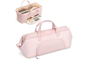 Lotour Hair Tools Travel Case Bag for Shark HD430 Flex Style/Dyson Hair Dryer/Dyson Airwrap, Portable Travel Storage Organizer for Hair Attachments (Pink)