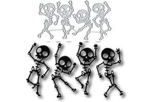 BEETIRRYHU 4pcs Halloween Skeleton Man Metal Die Cuts, Halloween Skeleton Man Cutting Dies Cut Stencils Card Paper Craft DIY Template Metal Cutting Dies Album Embossing Paper Dies for Card Making Scrapbooking