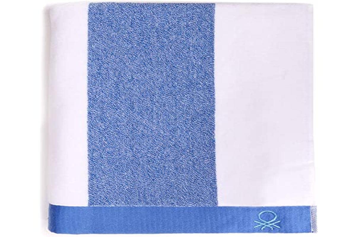 UNITED COLORS OF BENETTON. Beach Towel 90x160cm 450gsm Terry 100% Cotton Blue Casa Benetton, Single