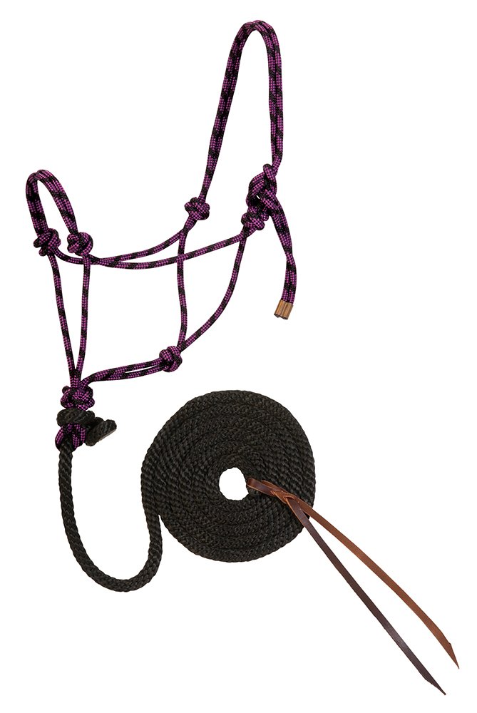 Weaver Leather Diamond Braid Rope Halter and Lead, Purple Jazz/Black — image 1