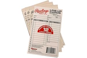 Rawlings | SYSTEM-17 Lineup Card Refill Pack | Baseball/Softball | Four-Part Lineup Cards