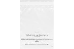 PolyPackers Poly Bags with Suffocation Warning Permanent Adhesive FBA Compliant for Packaging Clothes, Shirts and More - 1.5mil LDPE Plastic, 12 inch 15 (PP-100-12x15)