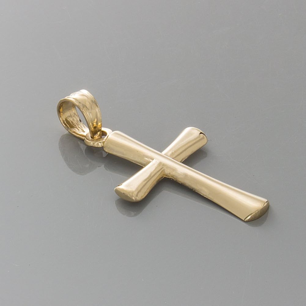 Women Beveled Cross With Round Tips 14k 