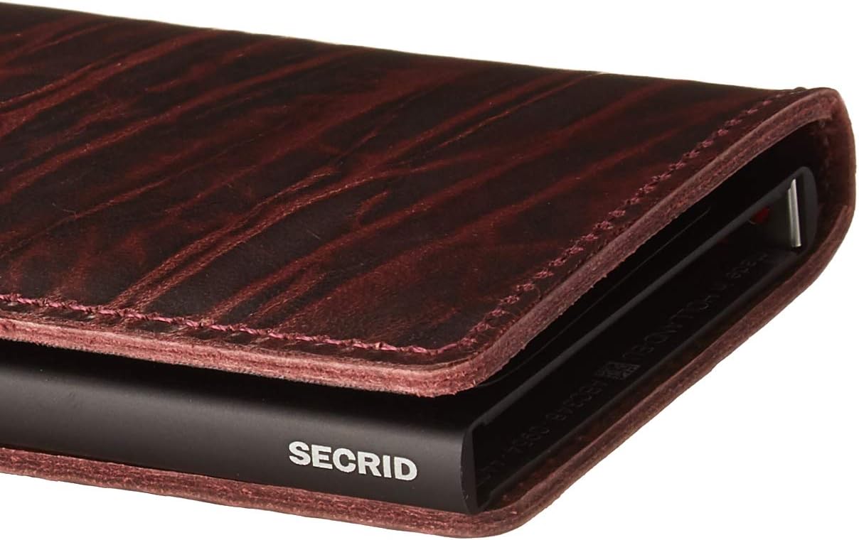 Secrid Solid Aluminium Slimline RFID Card Protector Slim Wallet in Dutch Martin - Whiskey (Bordeaux), Burgundy - Image 4