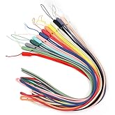 Roucerlin 15 Colors Silicone Neck Strap Lanyard - Soft and Elastic Badge Holder for ID, Cellphone - Hands Free (15)