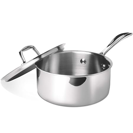 Treo by Milton Triply Stainless Steel Sauce Pan with Lid, 18 cm / 2200 ml