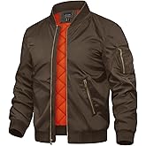 TACVASEN Men's Jackets-Bomber Jacket Fall Winter Warm Windbreaker Full Zip Casual Padded Coats