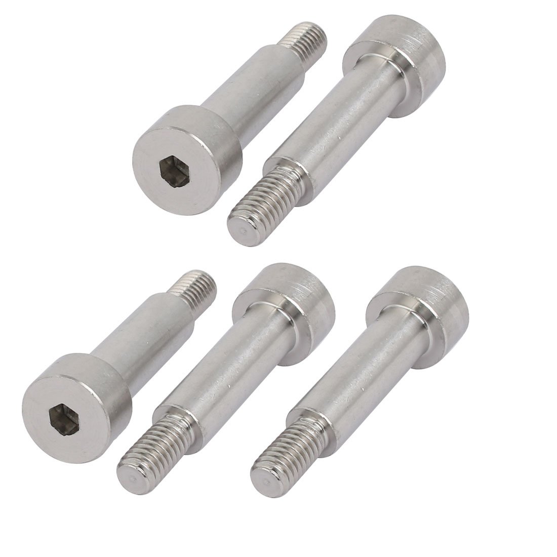 Sourcingmap 304 Stainless Steel Hex Socket Shoulder Bolt 8mm Shoulder Dia 25mm Shoulder Length M6 Thread 5pcs