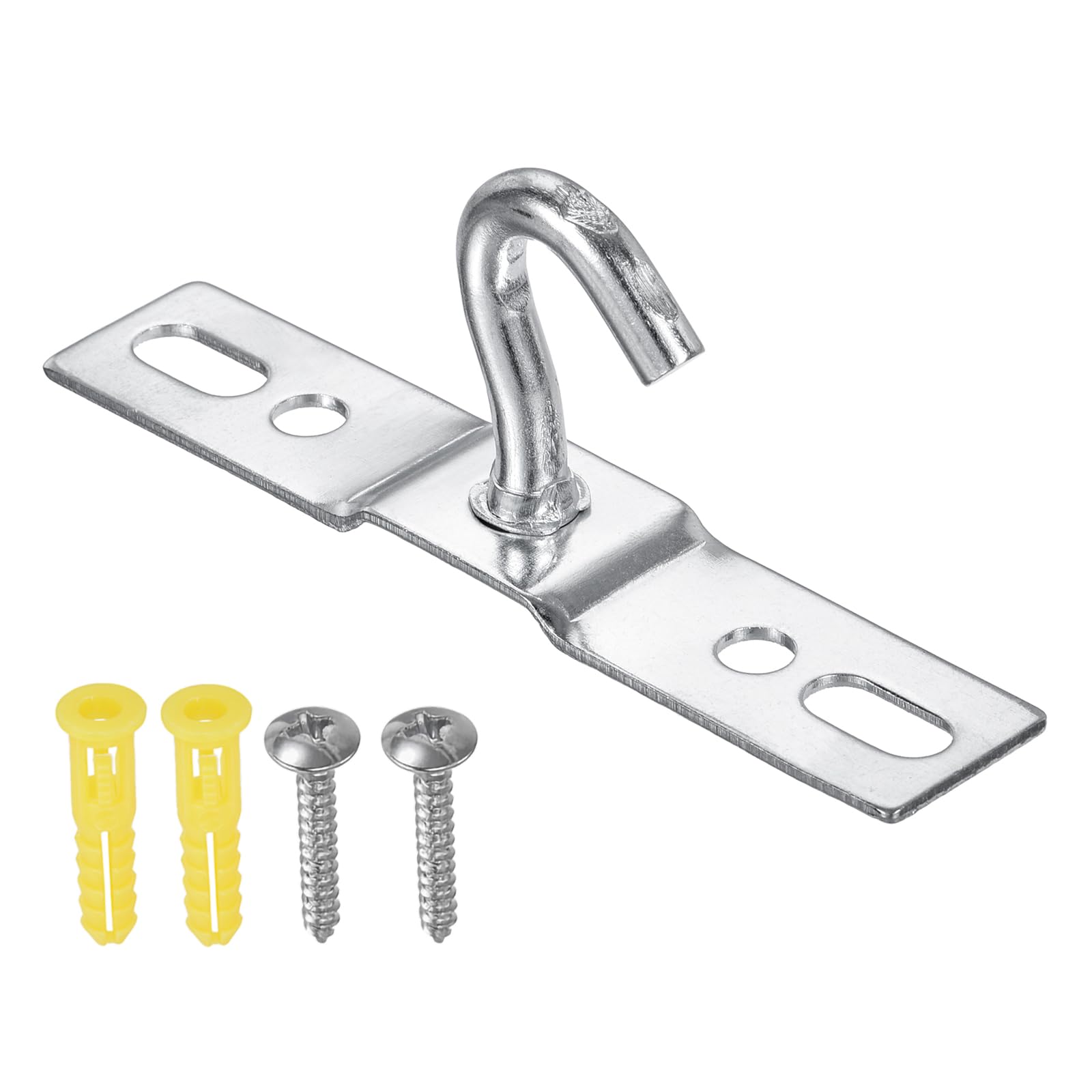 YOKIVE 3 Pcs Ceiling Hooks, Wall Mount Hangers with Screws Hanging Plants Lights, Great for Home, Office, Store (Silver, 3.66x0.69x1.34-Inch)