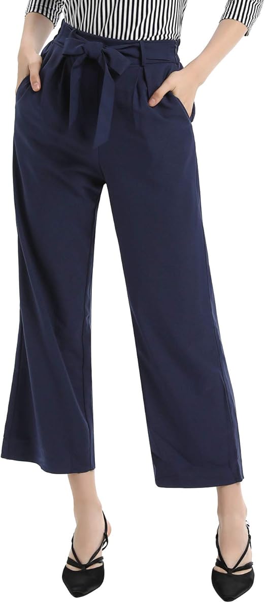 high waisted navy work trousers