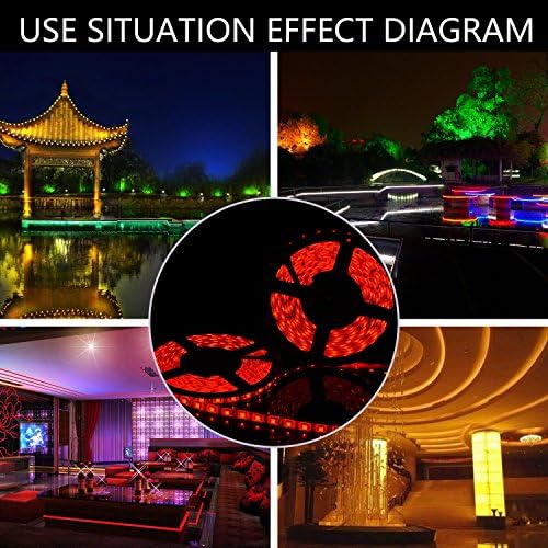 16.4 ft (5M) LED Flexible Strip Light Waterproof 300 LEDS 5050 SMD RGB Color Changing Decoration Lighting Kit + 44 key Remote Controller + 12V 5A US Power Supply.