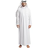 HOMELEX Men's Muslim Clothes Thobe Middle East Kaftan Saudi Arab Caftans Islamic Abaya Dress Dubai Robes