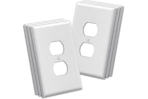 BESTTEN 6 Pack 1-Gang Oversized Duplex Wall Plate, Unbreakable Polycarbonate Jumbo Receptacle Outlet Cover, cETL Listed Singl