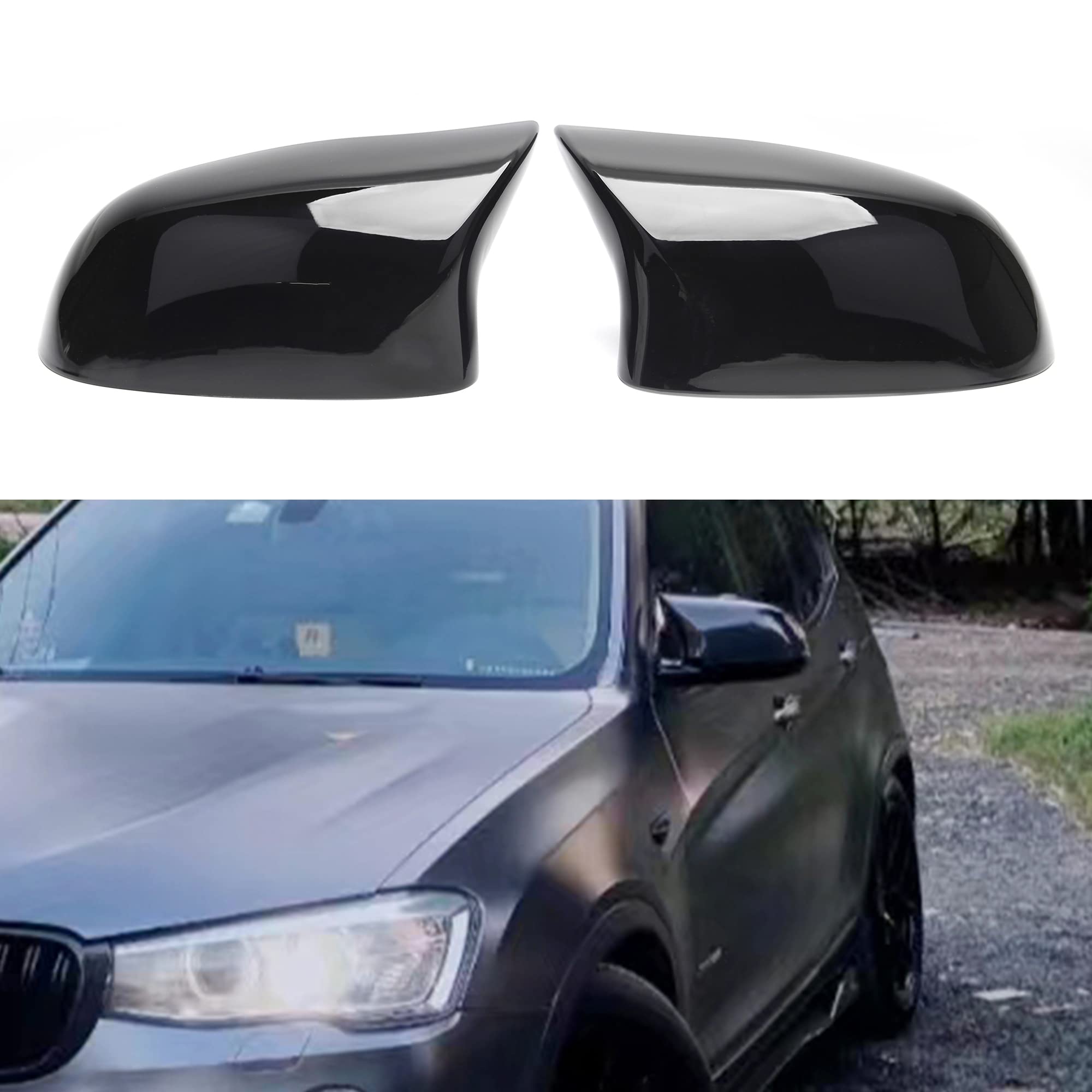 Photo 1 of F25 Mirror Cover, ABS Gloss Black Mirror Cover for BMW X3 Series F25 LCI F26 F15 F16