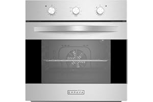 Empava 24 Inch Single Wall Oven with 6 Cooking Functions Mechanical Knobs Control in Stainless Steel, SXB14