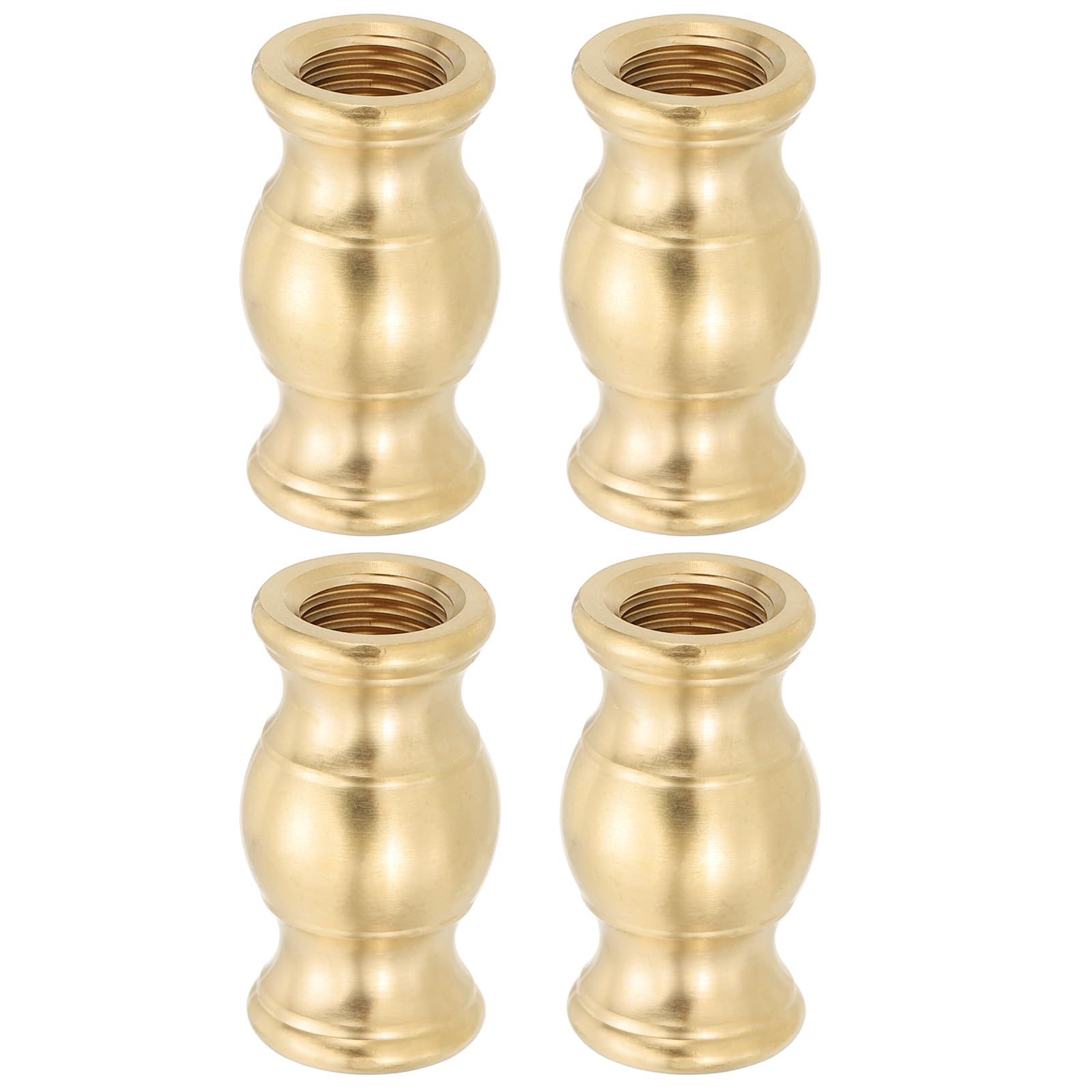 PATIKIL Lamp Solid Brass Spindle, 4 Pack M10 Fine Threaded Turned Brass Spindle Lamp Pipe Coupling Rod Connector Light Fixture for Light Repair Decoration, 17 x 30mm
