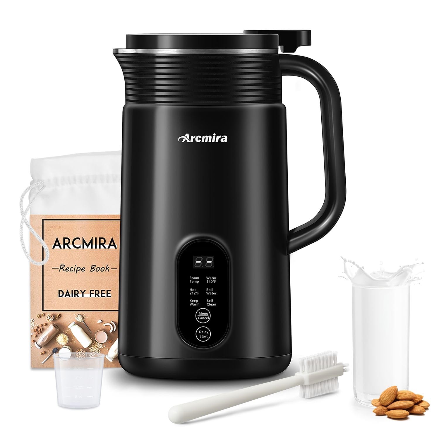 Photo 1 of ? ?? ? Nut Milk Maker Machine, 20 oz(600ml) Homemade Almond, Soy, Oat, Plant-Based and Non-Dairy Beverages, Almond Miilk Makerr, Delay Start/Boil Water/Keep Warm, Soy Milk Machine, Nut Milk Bag