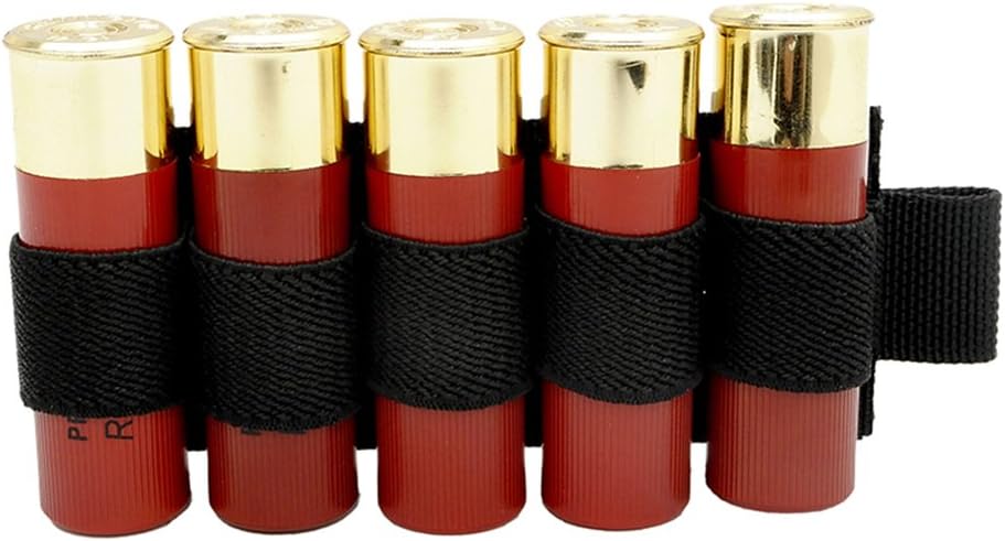 FUNANASUN Buttstock Holder Rifle Cartridge Shotgun Ammo Carrier Adhesive Side Saddle Nylon for 12Ga (5 Rounds- 2 Pack) : Sports & Outdoors