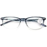 V.W.E. Lightweight Progressive Clear Bifocal Reading glasses - No Line or Bubble - Zero Power on Top Reader Translucent Slim