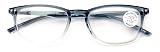 V.W.E. Lightweight Progressive Clear Bifocal Reading glasses - No Line or Bubble - Zero Power on Top Reader Translucent Slim (Blue, 2.50, x)