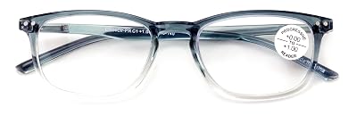 V.W.E. Lightweight Progressive Clear Bifocal Reading glasses - No Line or Bubble - Zero Power on Top Reader Translucent Slim (Blue, 2.50, x)