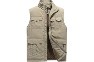 Vcansion Men's Outdoor Casual Stand Collar Padded Vest Coat