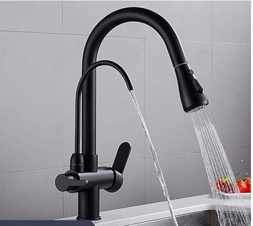 Fontanería De Cocina Grifos De Cocina Grúa Filtrada Negro Mate Para La
