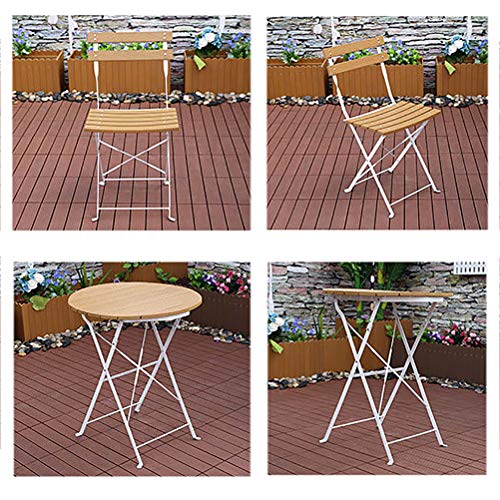 Zhyaj Garten-Speisegarnitur Aus Holz - Klappbare Bistro-Garnitur - Regen- Und Korrosionsschutz-Tischstuhlgarnitur… – Bild 5