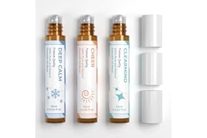 BENATU Essential Oil Set (Deep Calm, Cheer, ClearMind), Aromatherapy Roll On Blends for Massage, Body Care & Home Use, Great Fragrance Roller Gift for Men & Women
