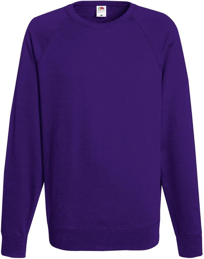 Fruit of the Loom Men's Lightweight Raglan Sweat Sweatshirt Purple XXLarge Amazon.co.uk