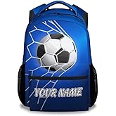 COZYAURA Personalized Backpack - 17 Inch Cool Soccer Bookbag for Kids, Boys & Girls - Sports Theme School Bag for Elementary, Middle School