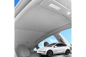 ABYSTAR Sunshade for Tesla Model Y Juniper 2025-2026, Custom Fit Roof Sun Shade with No-Sag Frame, Heat-Blocking Double-Layer Sun Protection, UV & Glare Insulation, Foldable Mesh Sunshade for Model Y Juniper