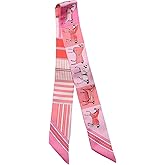 JERLA 100% Mulberry silk Scarf Head Hair Ribbon Handbag Handle wrap Tie Bundle Neckerchief Scarf for women