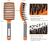 URAQT Hair Brush Boar Bristle Paddle for Women Detangle Soft Massage Red view 3