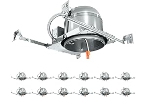 MW Lighting 12 Pack 6 Inch Recessed Lighting Housing Can Light New Construction, Air Tight Ceiling Can with TP24 Connector 120-277V, IC Rated, UL, ETL Listed