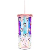 Silver Buffalo Sanrio Hello Kitty Zodiac Plastic Carnival Cup With Leak-Resistant Lid and Reusable Straw | Holds 20 Ounces
