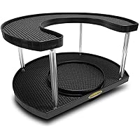 Stow-n-Spin 2 Tier Lazy Susan Turntable Spice Rack Organizer Rotating Spice Holder Shelf w/Double Spinner Seasoning…