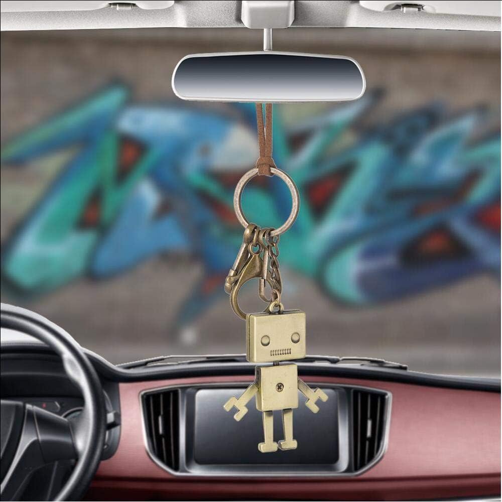 LAYYYQX Car Pendant Robot Ornaments Charms Rearview Mirror Decoration Hanging Auto Decor Cars Accessories Friends Gifts