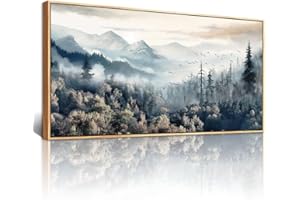 Lapremoly Wood Framed Wall Art For Living Room Large Wall Decor For Bedroom Forest Mountain Landscape Wall Painting Abstract Office Decor Prints Artwork Farmhouse Home Decoration Pictures 24x48