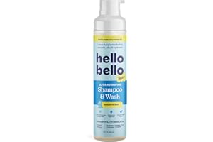 Hello Bello Ultra-Hydrating Baby Shampoo & Body Wash, Fragrance-Free, Tear Free & Safe for Sensitive Skin, Dermatologist Tested & Pediatrician Approved, 10oz Bottle