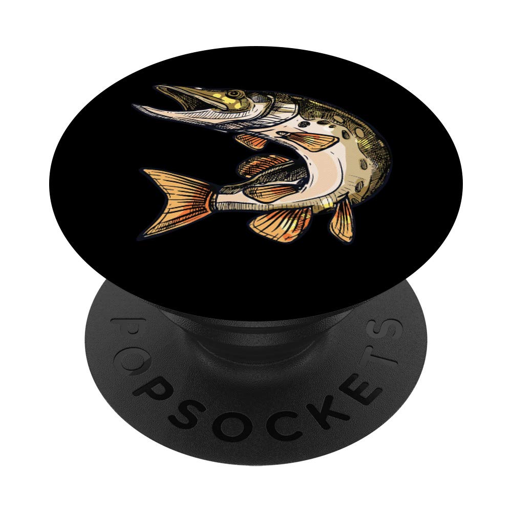 Pike Fishing PopSockets Grip and Stand for Phones and Tablets